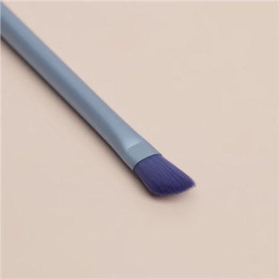 Кисть для макияжа «PENCIL», скошенная, 16 см, цвет розовый/синий